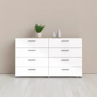 INOSIGN Kommode »Pepe, Aufbewahrung, Schubladenschrank, Stauraum« Sideboard mit 8 Schubläden, Breite 140 cm, Höhe 82 cm, weiß