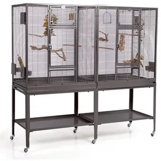 Montana Vogelkäfig Madeira Double 165 x 56 x 158 cm dunkelgrau