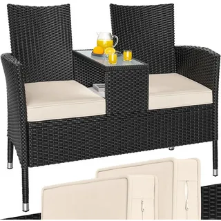 CASARIA Gartenbank 143 x 55 x 88 cm Schwarz