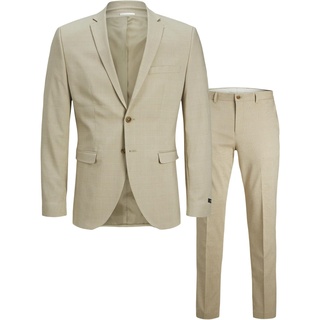 JACK & JONES Herren Jprsolaris Check Suit Anzug, Travertine/Checks:super Slim Fit, 50