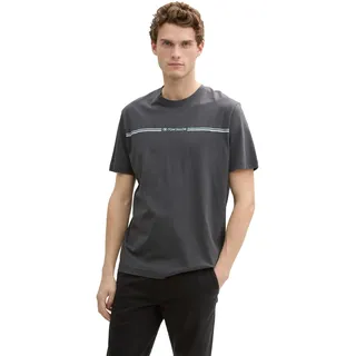 Tom Tailor Herren 1037803 T-Shirt mit Print, 10307 - Dark Shadow, XXL