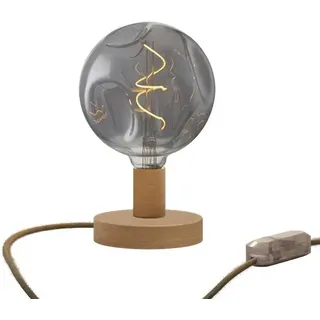 Creative Cables Posaluce Bumped Tischlampe Aus Holz Mit 2-poligem Stecker-dimmer - Neutral / Rn26 - One Size