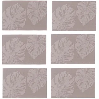 Zeller Present Platzset modernes Monstera Blätter Design, 6-teilig, Kunststoff, 30x45 cm,