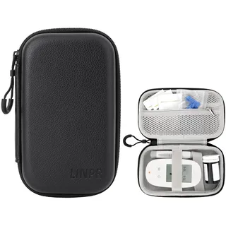 Linpr Diabetes Versorgungskoffer, Blutzuckermessgerät-Tasche, Schwarz