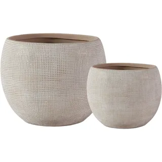 Olly & Rose Keramik Pflanzkübel Set Beige