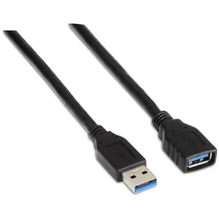 AISENS A105 – 0042 externer Verlängerung USB 3 Kabel (2 m, geeignet für Case/Spiele-Konsole/Digitalkameras/Webcam/Drucker/Maus) schwarz