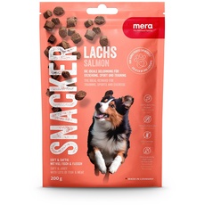 MERA Snacker Lachs (1x200g), getreidefrei, softe Hundeleckerli für Training oder als Snack, herzhafte fleischige Leckerlies für alle Hunde