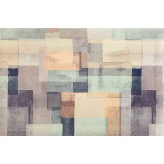 Teppich "und Läufer Gentle Blocks", bunt, B:110cm H:9mm L:175cm, Obermaterial: 100% Polyamid, WASH+DRY BY KLEEN-TEX, Teppiche, Teppich