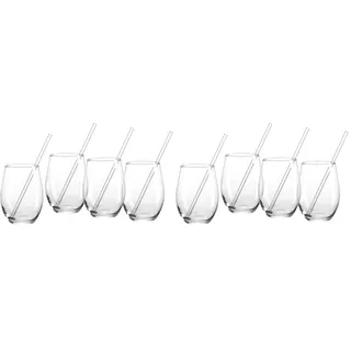 Ritzenhoff & Breker Longdrinkgläser-Set Gin mit Trinkhalmen, 8-teilig, Klar (Packung mit 2)