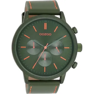 Oozoo Herren Armbanduhr Timepieces Analog Leder grün UOC11206