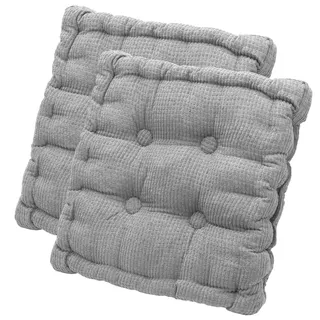 Umllpet Stuhlkissen 40x40cm 2er Set, dick gepolsterter Sitzpolster für entspanntes Sitzen, wasserabweisend & waschbar für Garten, Balkon, Terrasse und Indoor-Bodensitz