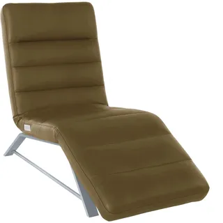 W.Schillig Relaxliege daily dreams Leder/Polyester 65 x 91 x 170 cm grün mit Kissen