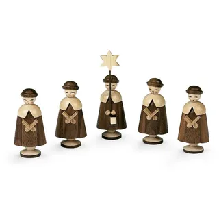 Kleinkunst aus dem Erzgebirge® Müller Erzgebirge Kurrende 5 Figuren mittelgroß natur 6,5 cm