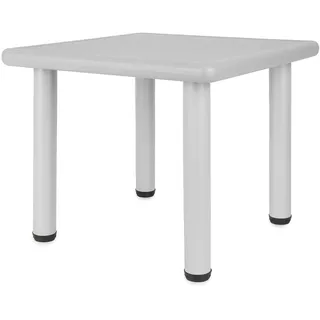 Bieco Kindertisch | Tisch für Kinder 1-8 Jahre | Kinder Tisch ca. 62x 62x 52 cm | Spieltisch höhenverstellbar | Maltisch, Kinderzimmer klein Schreibtisch | Eisgrau
