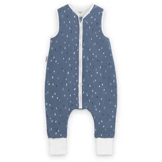 Ehrenkind® Baby Sommerschlafsack mit Füßen Musselin | aus weicher OEKO-TEX zertifizierter Bio-Baumwolle | Sommer Baby Schlafsack 1 TOG Gr. 70 Farbe Jeansblau Tropfen