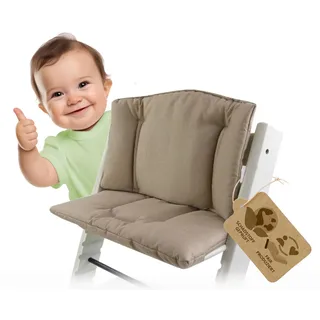 Ersatzbezug Bezug Sitzkissen Kissen-Set Sitzverkleinerer kompatibel mit Stokke Tripp Trapp für Hochstuhl-Kinderstuhl Mod. 1 (meliert beige)