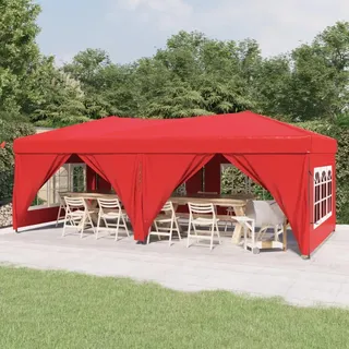 vidaXL Faltpavillon 3 x 6 m inkl. 6 Seitenteile Rot