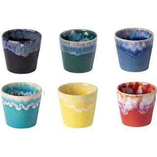 Costa Nova Grespresso handgefertigte Espressotassen – 6er-Set – in leuchtenden Farben – portugiesisches Steingut – 90 ml – Höhe 6 cm