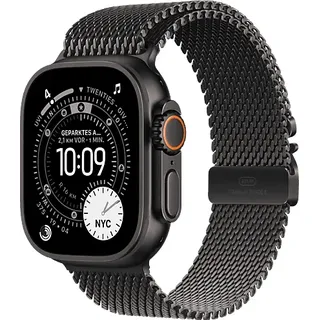 Apple Watch Ultra 3 GPS + Cellular 49 mm Titaniumgehäuse schwarz Milanaise Armband schwarz L