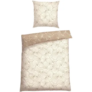 SCHIESSER Bettwäscheset Mariel - Renforcé - 2-teilig - 135 x 200 cm - Taupe