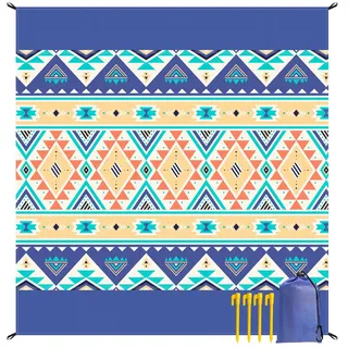 Bseical Stranddecke Sandfrei 210x200 cm Leicht und Dünn, Stranddecke Wasserdicht Klein Faltbar, Picknickdecke Wasserdicht Boho für Strand, Picknick, Wandern, Camping