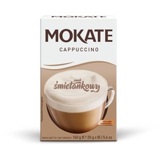 MOKATE® Cappuccino Chocolate | 160g Geschmack: Sahne | Instantkaffee Kaffeegetränk Instantkaffee Samtig und Aromatisch Cremiger Getränk Kaffee Getränkepulver aus löslichem Bohnenkaffee