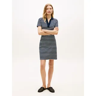 Tommy Hilfiger Polokleid Gestreift Schwarz/Nachtblau/Ecru L