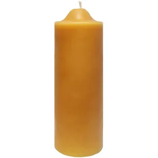 Handgegossene Bienenwachskerze glatt - Duftende Stumpenkerze handgefertigt - 100% reines Bienenwachs - 60 x 190 mm - Honigkerze - aus eigener Imkerei - Goldgelb - Weihnachten - Advent - Groß - XXL