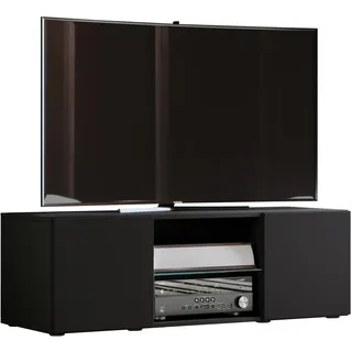 VCM Lowina Lowboard 95 x 40 x 36 cm Schwarz Glas/Holz