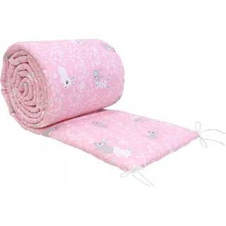 Bettumrandung für Babybett 30x180 cm Baumwolle weich gepolstert - ROSA - Rosa