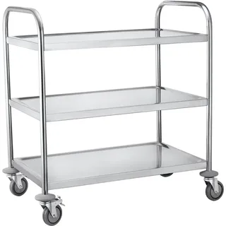 Servierwagen silber 84,5 x 52,5 x 94,0 cm - Silber