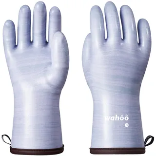 Wahoo Flüssig Silikon Hitzebeständige Grillhandschuhe, Topfhandschuhe, Backhandschuhe, Ofenhandschuhe, Grillen, Backen, Kochen, rutschfest, Wasserdicht, Violett, L/9