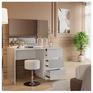 Vicco Schminktisch Marla 120 cm mit Spiegel und Hocker