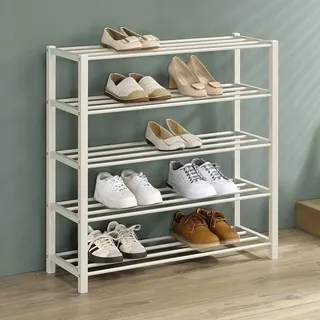 Idimex Schuhregal Navan , Beige , Metall , Vintage , 80x84x29 cm , Garderobe, Schuhaufbewahrung, Schuhregale