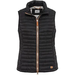 camel active Damen kurze leichte Steppweste mit elastischen Bündchen Schwarz, womenswear-38