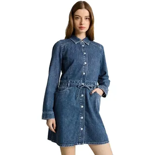 Tom Tailor 1049765 Langarmkleid - Clean Mid Stone Blue Denim - M