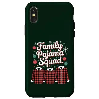 Hülle für iPhone X/XS Familien-Pyjama Squad Weihnachten passend