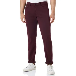 camel active Herren Slim fit Colour-Denim Madison Jeans, Rot, 36W / 32L