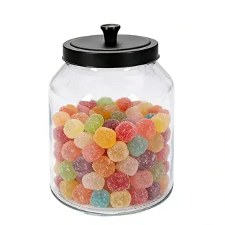 Bonbonglas mit Metallischem Deckel und Öffnungsgriff, Candy Bar Gläser 2.5L | Süßigkeiten Glas mit Dichtungsring und breiter Öffnung für Partys und Wohnzimmer, geeignet für Kekse, Süßigkeiten und Snacks