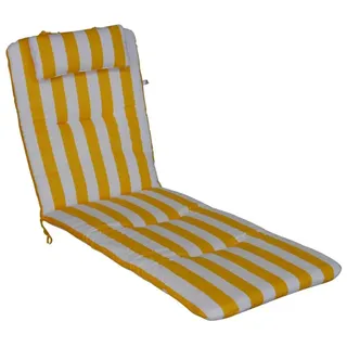ANGERER Freizeitmöbel GmbH Auflage für Gartenmöbel - Liegenauflage Made in Germany (Gelb-Weiß gestreift)