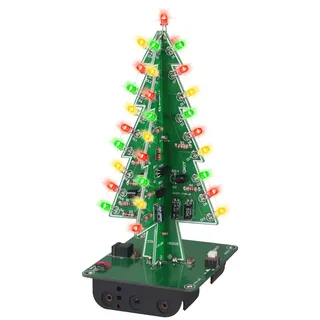 DONGKER Weihnachtsbaum-Lötset, CTR-30 DIY LED Weihnachtsbaum Kit, Elektronik Löt Bausatz Bunte Blinklicht Set zum Selber Löten für Weihnachten, Geschenk, Dekoration