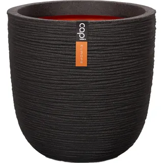 Capi Pflanztopf Nature Rib Kugel Riffel Ø 35 cm x 34 cm Schwarz