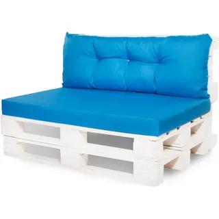 Setgarden Mix Set Palettenkissen 120x60x10cm Sitzkissen + Rückenkissen 120x40cm 1tlg Blau