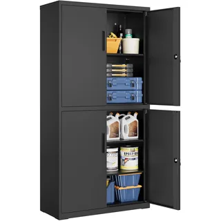 Songmics Aktenschrank 40 x 80 x 180 cm Mattschwarz