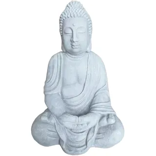 Relaxdays Buddha Figur 71 cm Hellgrau