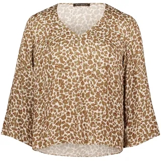 Schlupfbluse BETTY BARCLAY "Schlupfbluse mit Leoprint", Damen, Gr. 36, bunt (beige, khaki), Obermaterial: 100% Viskose CV., Blusen Schlupfbluse