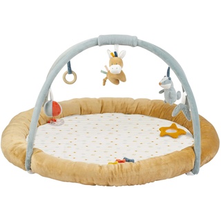 Nattou Krabbeldecke mit Spielbogen und verschiedenen Aktivitäten, Dachs Felix und Esel Leo, Aus Polyester, Ca. 90 cm, Felix und Leo, Beige