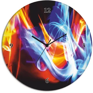 Artland Wanduhr »Glasuhr rund Feuer und Eis« wahlweise mit Quarz- oder Funkuhrwerk, lautlos ohne Tickgeräusche, orange