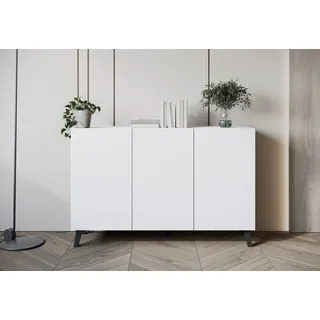 Sideboard HOME AFFAIRE "SIDEBOARD PHUKET II, Stilvolle, grifflose Kommode, Breite 120cm", weiß matt, B:120cm H:39cm T:39cm, ABS-Kunststoff, FSC-zertifizierter Holzwerkstoff, Holzwerkstoff, Kunststoff, Sideboards, Sideboard, Mit 6 Fächern und höhenverstellbaren Einlegeböden