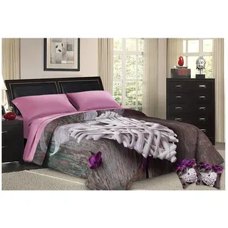 PETTI Artigiani Italiani - Steppdecke für Doppelbett, Steppdecke, Doppelbett, Bettdecke, 100% Made in Italy, Shabby Lila